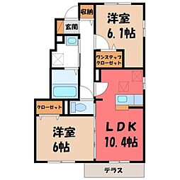 ロイヤルアドバンスB 2LDKの間取図画像
