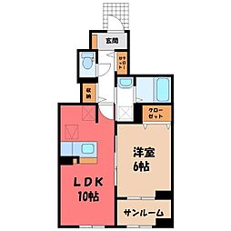 ハイライフ2 1LDKの間取図画像
