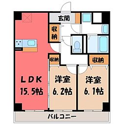 ベラルーチェA 2LDKの間取図画像