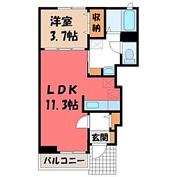 ディーセント・ハウス 1LDKの間取図画像