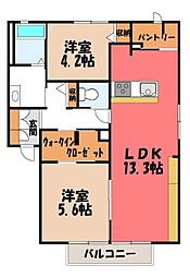 エミネンスコートC 2LDKの間取図画像