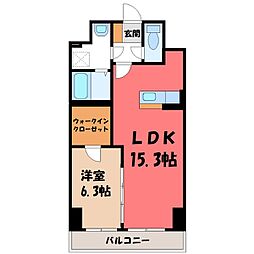 アグレアーブル 1LDKの間取図画像