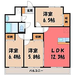 リバーサイド天神 3LDKの間取図画像