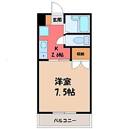 シャトー一の沢 1Kの間取図画像
