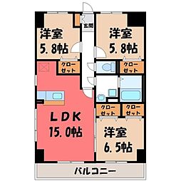 グラースリオ 3LDKの間取図画像