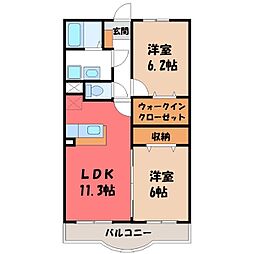 エテルノ・グランデ参番館 2LDKの間取図画像