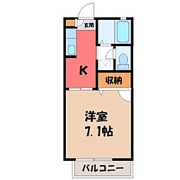 ディアスやまもと 1Kの間取図画像