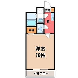 ArtNest 1Kの間取図画像