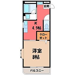 メゾンド・クレール 1Kの間取図画像