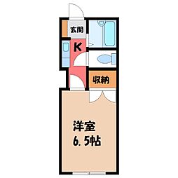 あさひ台グリーンヒルズ 1Kの間取図画像