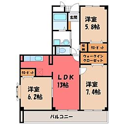 東武宇都宮線 東武宇都宮駅 徒歩33分