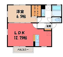 グランモア曙A 1LDKの間取図画像