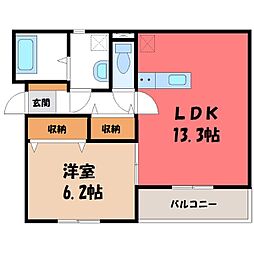 リベラルコート 1LDKの間取図画像
