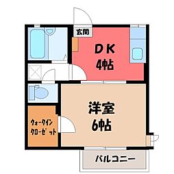 ステーションハウスB 1DKの間取図画像