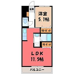 エトワールKEI 1LDKの間取図画像