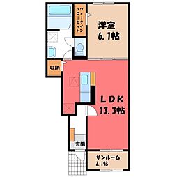 ヴィラグレイス 1LDKの間取図画像