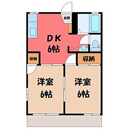 ミントハウス 2DKの間取図画像