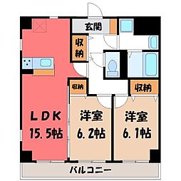 ベラルーチェA 2LDKの間取図画像