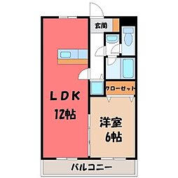 ロワールレジデンス七番館 1LDKの間取図画像