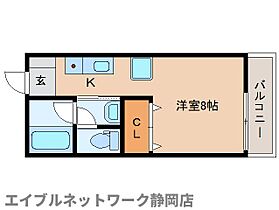 静岡県静岡市葵区与一1丁目（賃貸アパート1R・2階・24.80㎡） その2