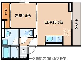 静岡県静岡市葵区三番町（賃貸アパート1LDK・1階・37.56㎡） その2