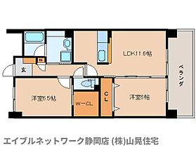 静岡県静岡市葵区籠上（賃貸マンション2LDK・4階・57.07㎡） その2