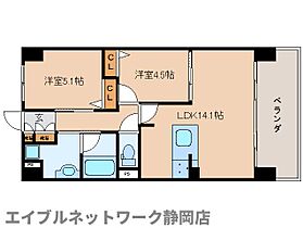 静岡県静岡市葵区三番町（賃貸マンション2LDK・4階・51.33㎡） その2