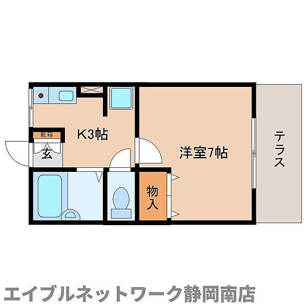 静岡県静岡市駿河区大谷(賃貸アパート1K・1階・22.98㎡)の写真 その2