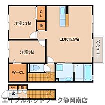 静岡県静岡市駿河区大谷（賃貸アパート2LDK・2階・65.31㎡） その2