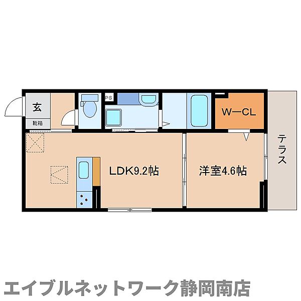 静岡県静岡市駿河区八幡5丁目(賃貸アパート1LDK・1階・34.03㎡)の写真 その2