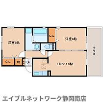 静岡県静岡市駿河区中田本町（賃貸アパート2LDK・1階・55.00㎡） その2