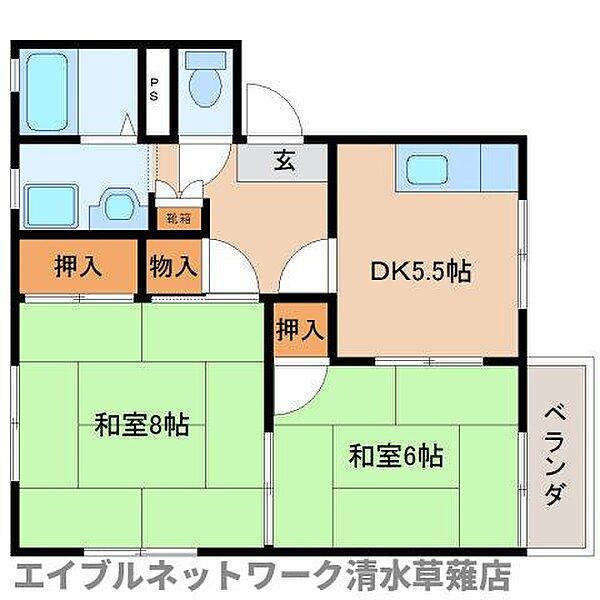 静岡県静岡市清水区馬走(賃貸アパート2DK・2階・45.51㎡)の写真 その2