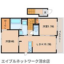 静岡県静岡市清水区北脇新田（賃貸アパート2LDK・2階・54.85㎡） その2