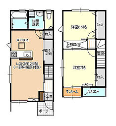 ファイン向新庄 1階2LDKの間取り