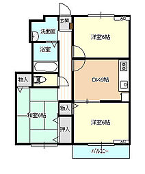 ル・グランヴェールI A-101号室 1階3DKの間取り