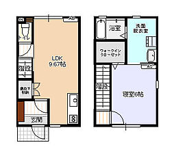 ビオラ上赤江A 1LDKの間取図画像
