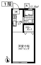 フジハイツ 1階1Kの間取り