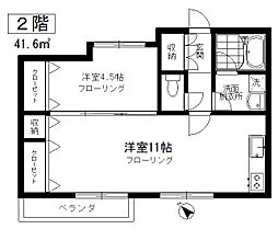 ウエストエンド 1LDKの間取図画像