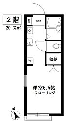 ヴィラかわかみ 1Kの間取図画像
