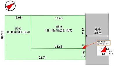 区画図：対象地：1号地