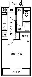 山咲ビル 1Kの間取図画像