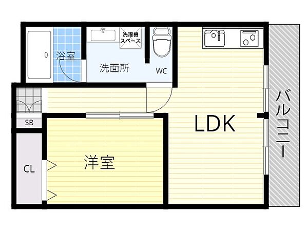 コーポ白鷺 ｜大阪府大阪市福島区鷺洲３丁目(賃貸マンション1LDK・4階・37.00㎡)の写真 その2