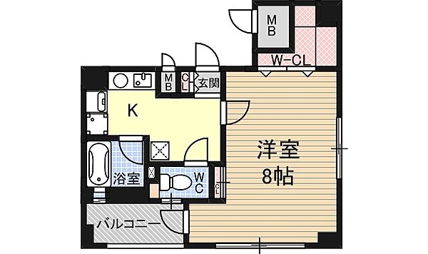 大阪府大阪市福島区福島５丁目(賃貸マンション1K・9階・26.58㎡)の写真 その2