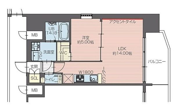 大阪府大阪市西区本田２丁目(賃貸マンション1LDK・6階・46.02㎡)の写真 その2