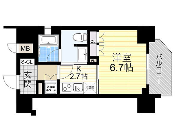 大阪府大阪市西区靱本町１丁目(賃貸マンション1K・9階・28.86㎡)の写真 その2