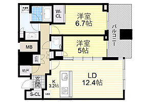 梅田ガーデンレジデンス 1908 ｜ 大阪府大阪市北区曾根崎２丁目15番16号（賃貸マンション2LDK・19階・65.56㎡） その2