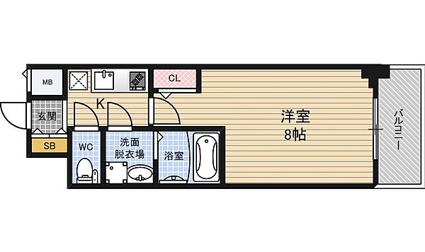 アルグラッド梅田WEST ｜大阪府大阪市福島区福島６丁目(賃貸マンション1K・2階・24.36㎡)の写真 その2