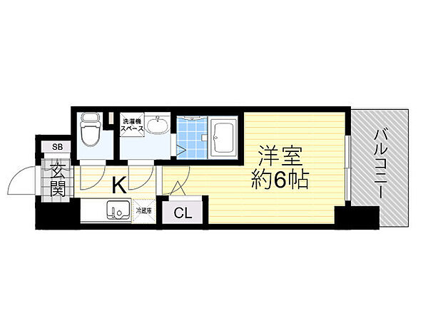 エスリードレジデンス梅田グランゲート 1308｜大阪府大阪市北区豊崎６丁目(賃貸マンション1K・13階・21.09㎡)の写真 その2