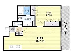 グランドメゾン新梅田タワーザクラブレジデンス 1LDKの間取図画像