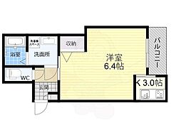 ALEGRIA九条 2階1Kの間取り